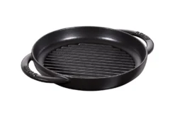 Poêle gril Staub Pure ronde en fonte émaillée noir mat