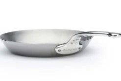 Poêle ronde De Buyer Mineral B Pro 28cm en acier et poignée en fonte d'inox