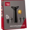 Pompe à vide Concerto + 3 bouchons + 1 verseur anti-goutte Vacu Vin noir