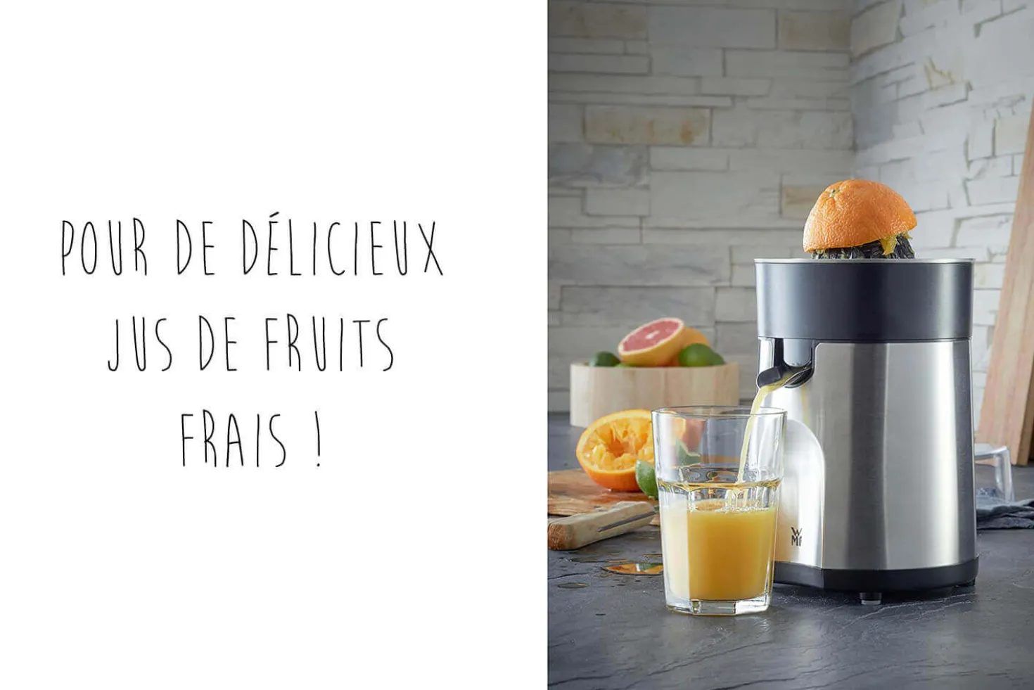 Presse-agrumes WMF Stelio avec 2 cônes de pressage