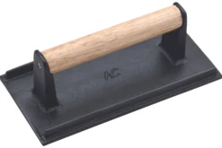 Presse aliments pour plancha Déglon en fonte inox 21 x 11cm