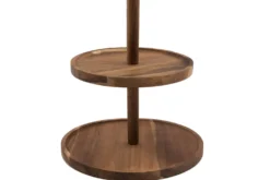 Présentoir à gâteaux Point Virgule 2 étages en bois d'acacia