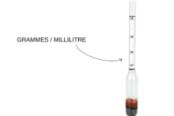 Pèse-sirop / Densimètre en verre gradué - 2 unités de mesure