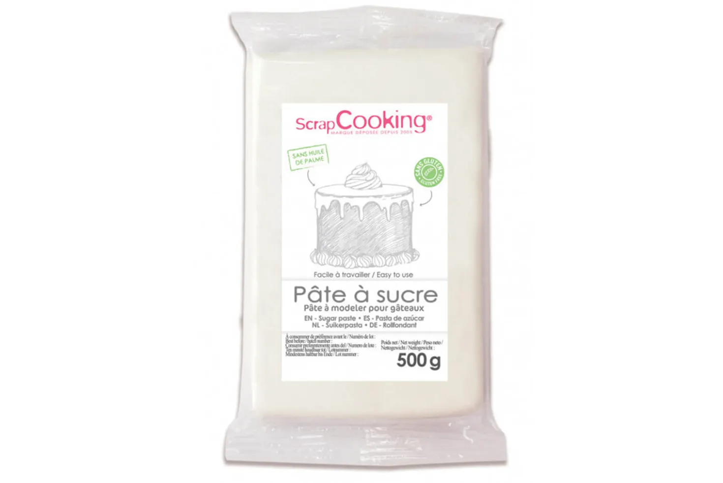 Pâte à sucre blanche Scrapcooking 500g