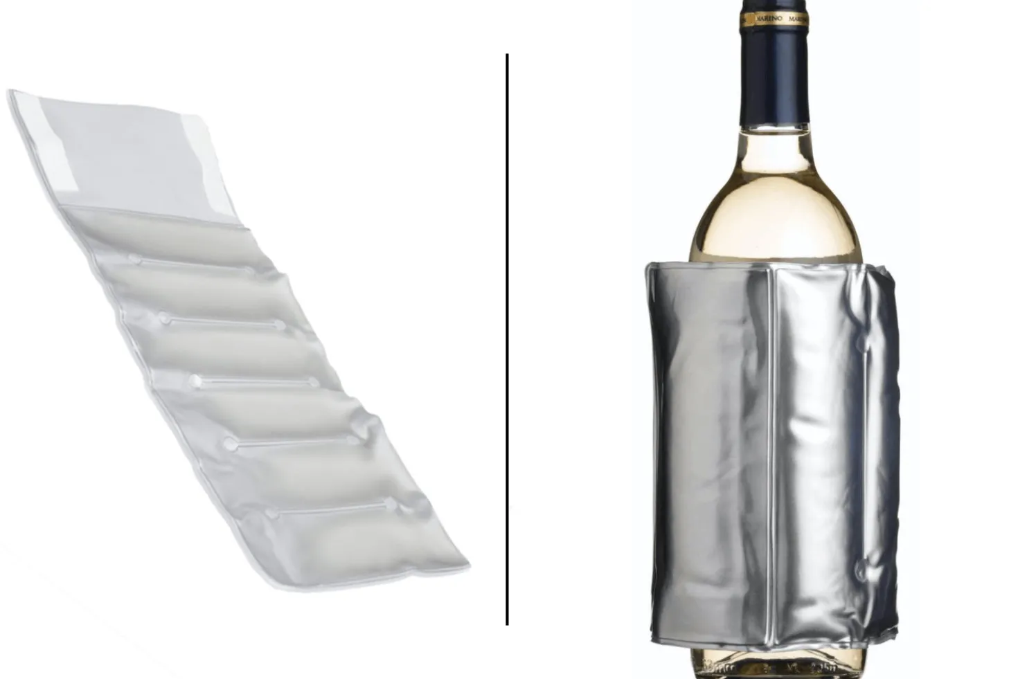 Rafraîchisseur à vin BarCraft en PVC coloris argent avec fermeture velcro ajustable
