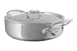 Rondeau Mauviel M'Urban4 en fonte d'inox avec couvercle en inox compatible induction