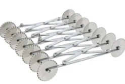 Rouleau multicoupe métal double 7 roulettes lisses et 7 roulettes cannelées acier inox