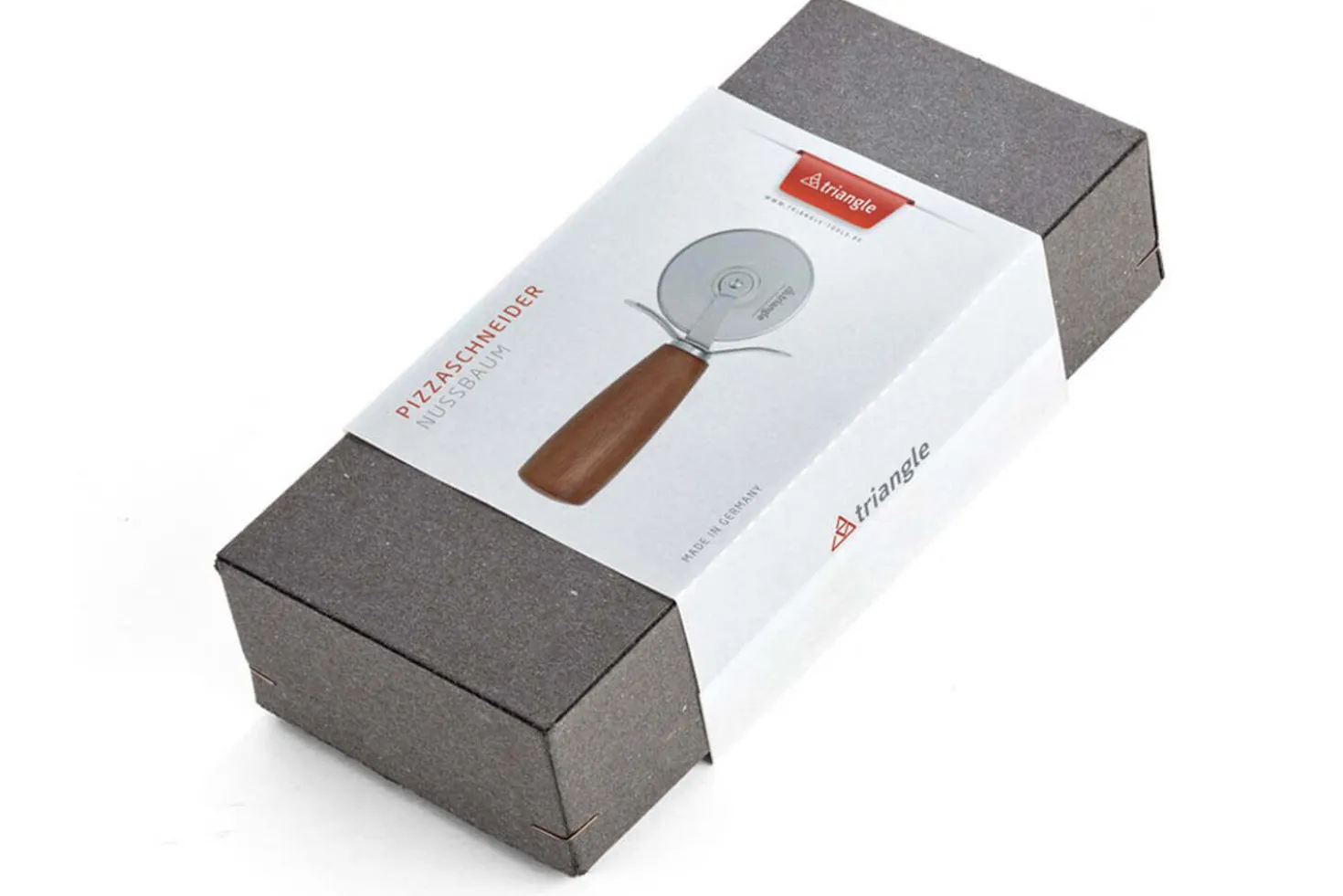 Roulette à pizza Triangle manche bois + coffret