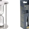 Sablier Masterclass 3 minutes en verre et acier inoxydable finition satinée