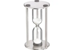 Sablier Masterclass 3 minutes en verre et acier inoxydable finition satinée