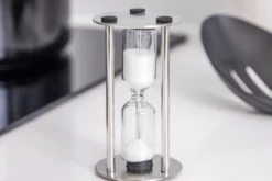 Sablier Masterclass 3 minutes en verre et acier inoxydable finition satinée
