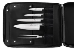 Sac spécial chef Sabatier Edonist 4 couteaux de cuisine français + 1 fourchette - Exclusivité