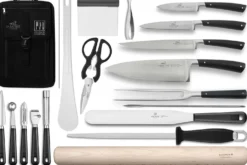 Sac spécial chef Sabatier Edonist 4 couteaux de cuisine français + 14 ustensiles - Exclusivité