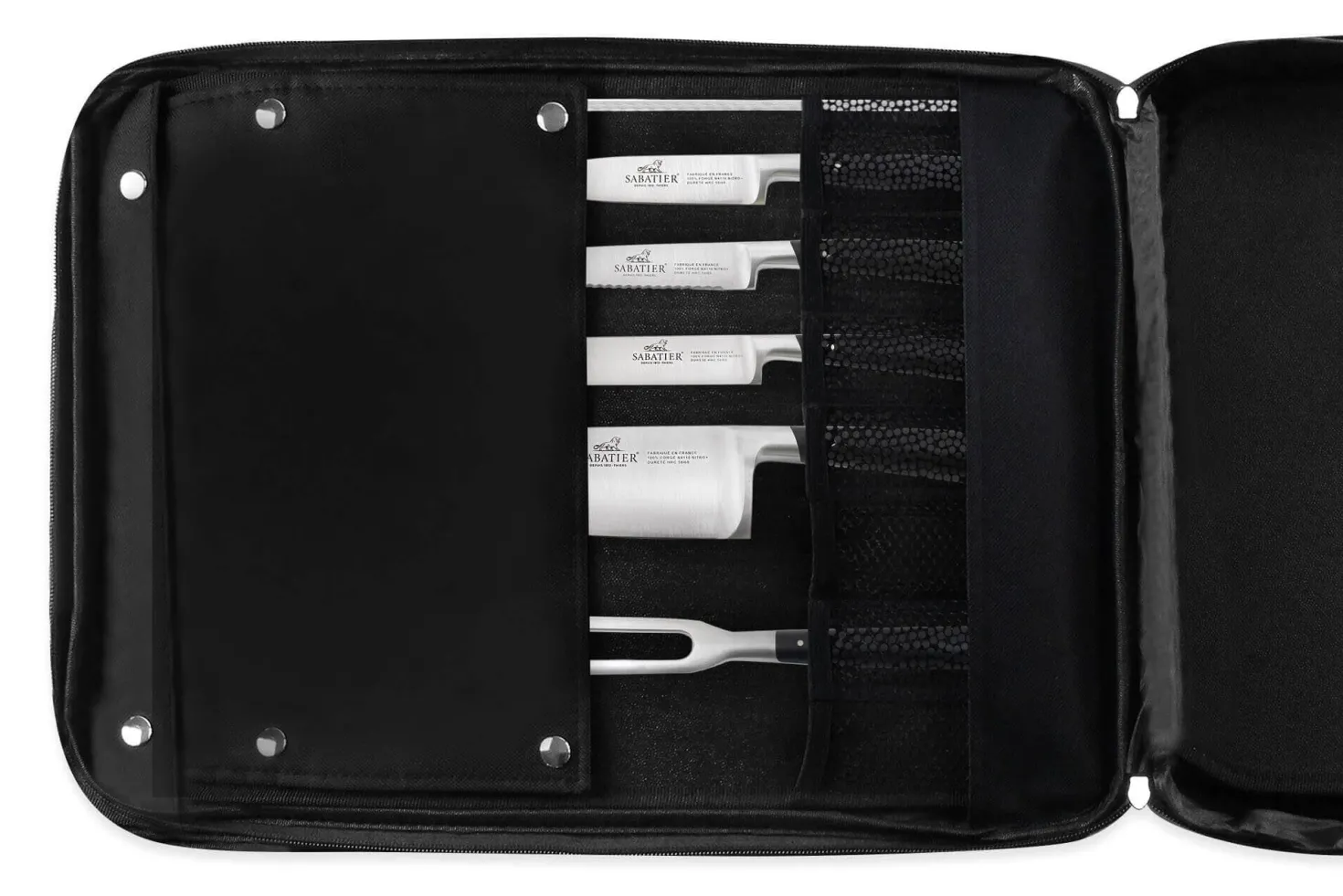 Sac spécial chef Sabatier Edonist 4 couteaux de cuisine français + 14 ustensiles - Exclusivité