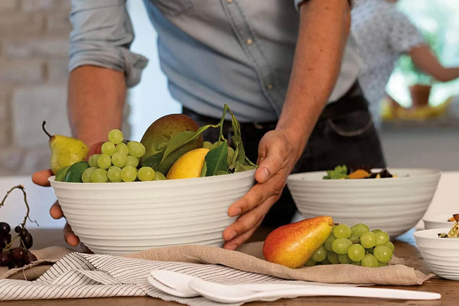 Saladier blanc Guzzini Tierra en bouteilles recyclées