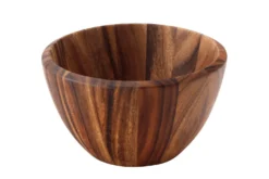 Saladier bord arrondi Continenta en bois d'acacia Ø25x14,5cm