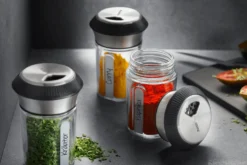 Saupoudreuse à épices et à herbes Gefu X-Plosion + 6 étiquettes autocollantes