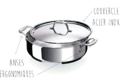 Sauteuse Beka Chef en inox avec couvercle 28cm