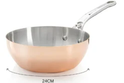 Sauteuse bombée en cuivre inox De Buyer Prima Matera poignée en fonte d'inox compatible induction