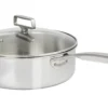 Sauteuse Cristel Castel'Pro en acier inoxydable 18/10 5 ply poignée fixe + couvercle en verre