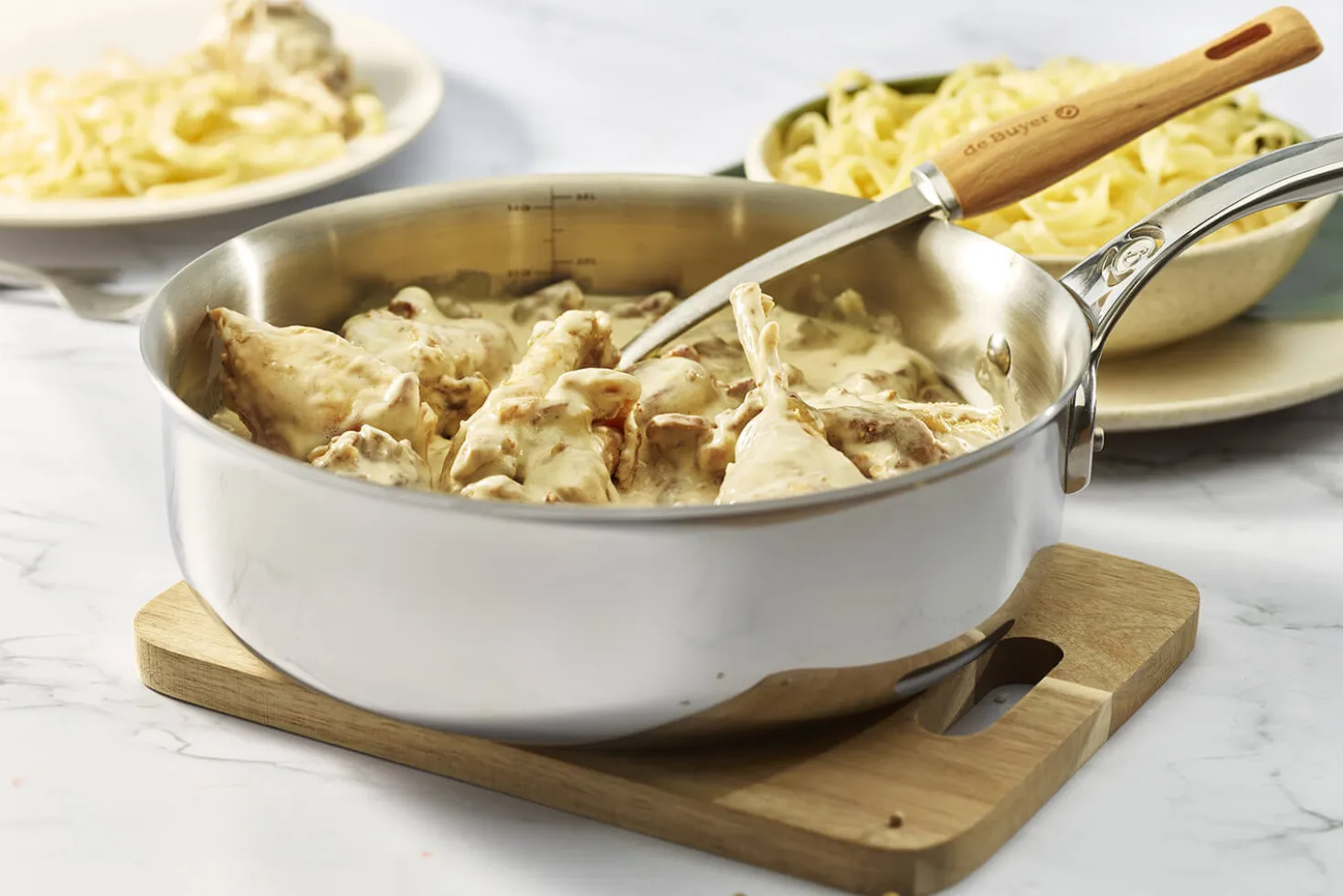 Sauteuse droite De Buyer Affinity en acier inoxydable 5 ply