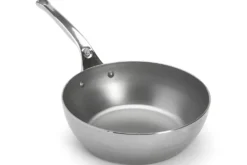 Sauteuse paysanne De Buyer Mineral B Pro 24cm en acier et poignée en fonte d'inox