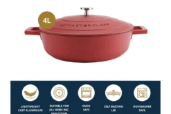 Sauteuse ronde MasterClass compatible induction en fonte d'aluminium 4L
