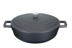 Sauteuse ronde MasterClass compatible induction en fonte d'aluminium noir 4L