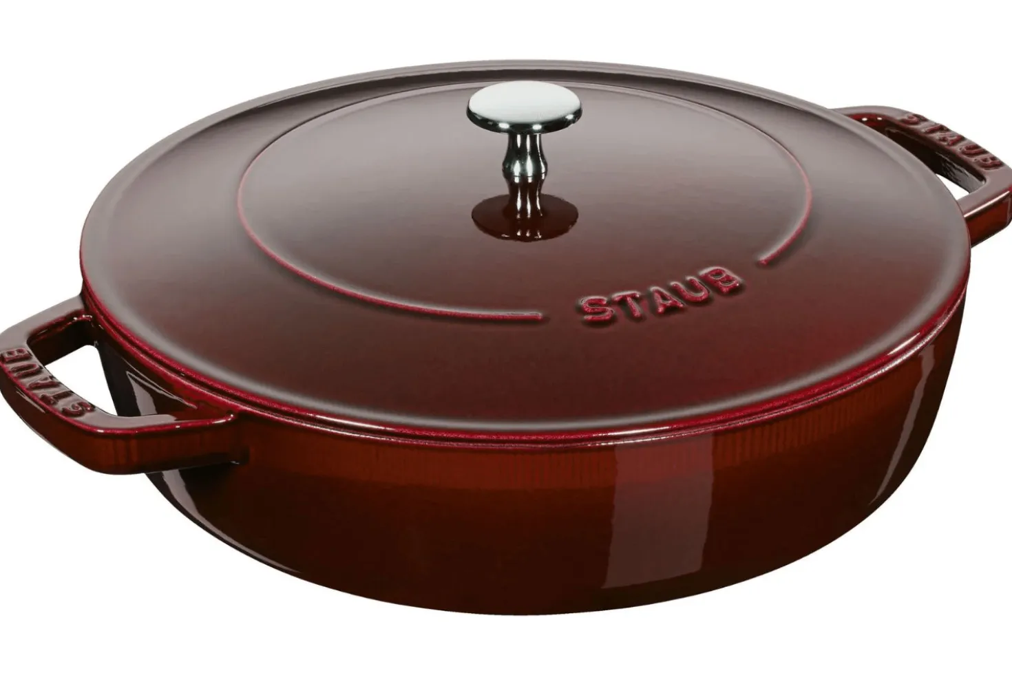Sauteuse Staub Chistera en fonte émaillée grenadine