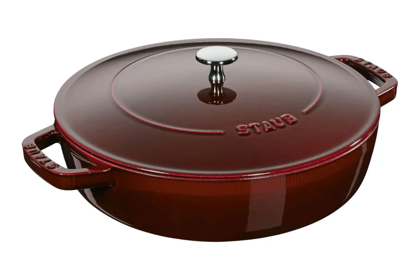 Sauteuse Staub Chistera en fonte émaillée grenadine
