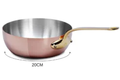 Sauteuse évasée bombée en cuivre Mauviel M'Héritage 200B tous feux sauf induction