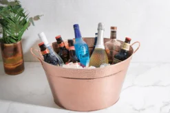 Seau à champagne et refroidisseur de vin Barcraft en acier galvanisé finition cuivrée