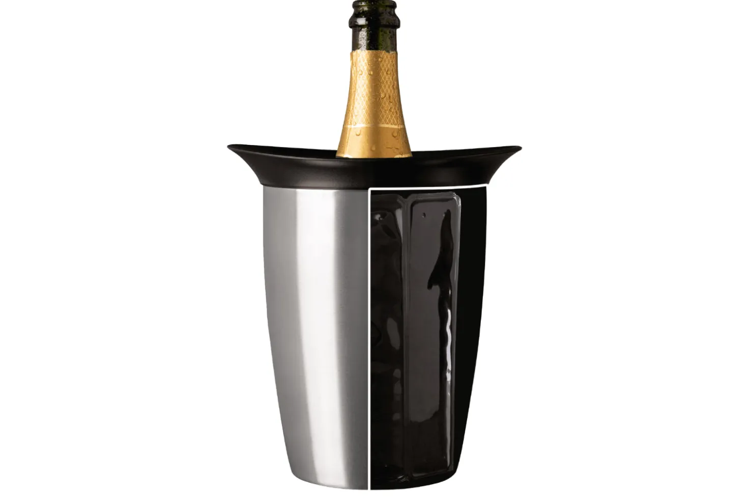 Seau refroidisseur à Champagne Vacu Vin en acier brossé
