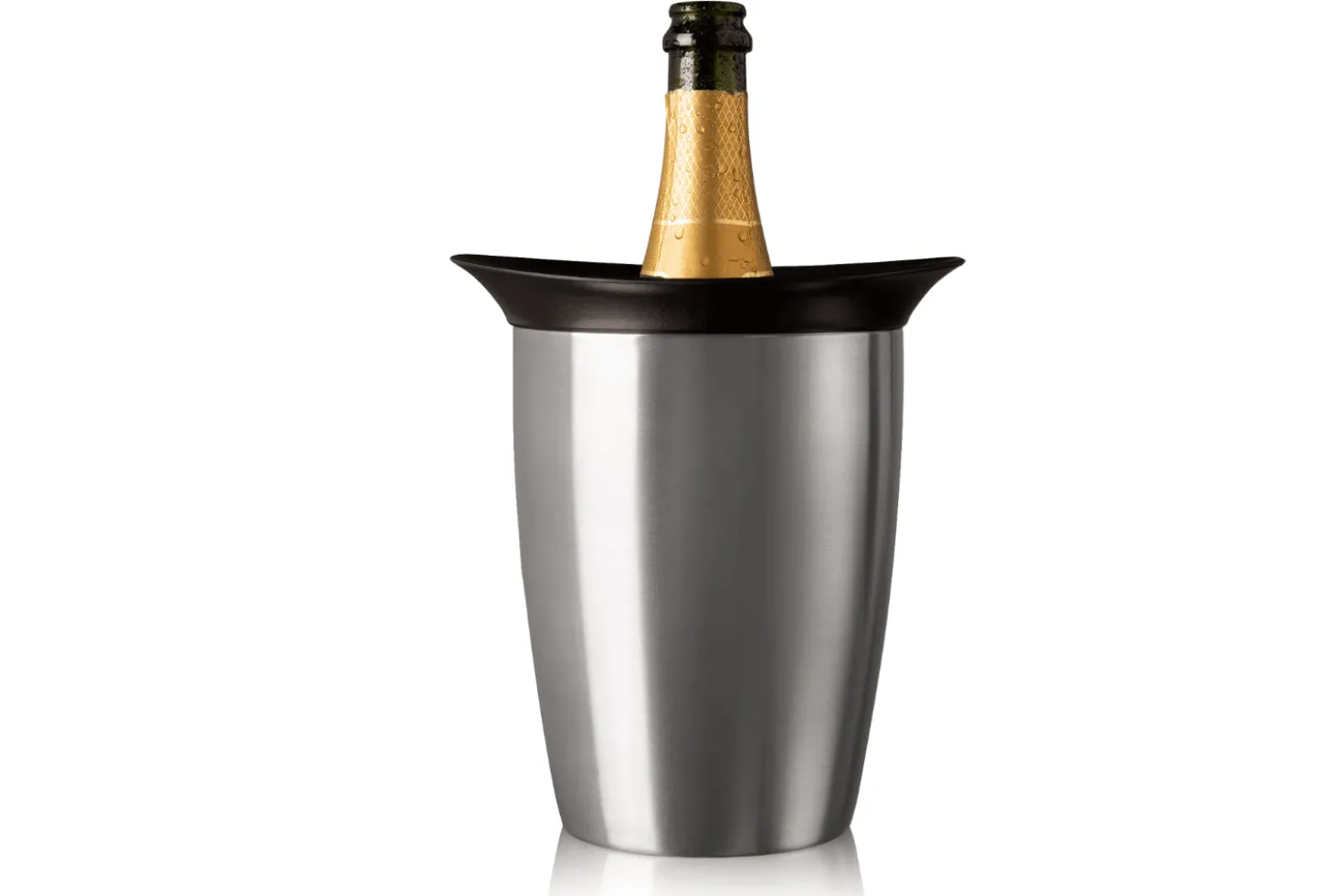 Seau refroidisseur à Champagne Vacu Vin en acier brossé
