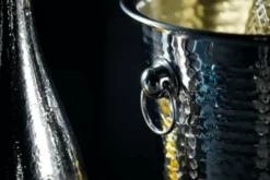 Seau à vin mousseux et à champagne Barcraft en acier inoxydable martelé