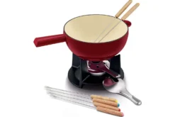 Service à fondue à fromage Beka Belledone en fonte émaillée pour 6 personnes - Coloris rouge