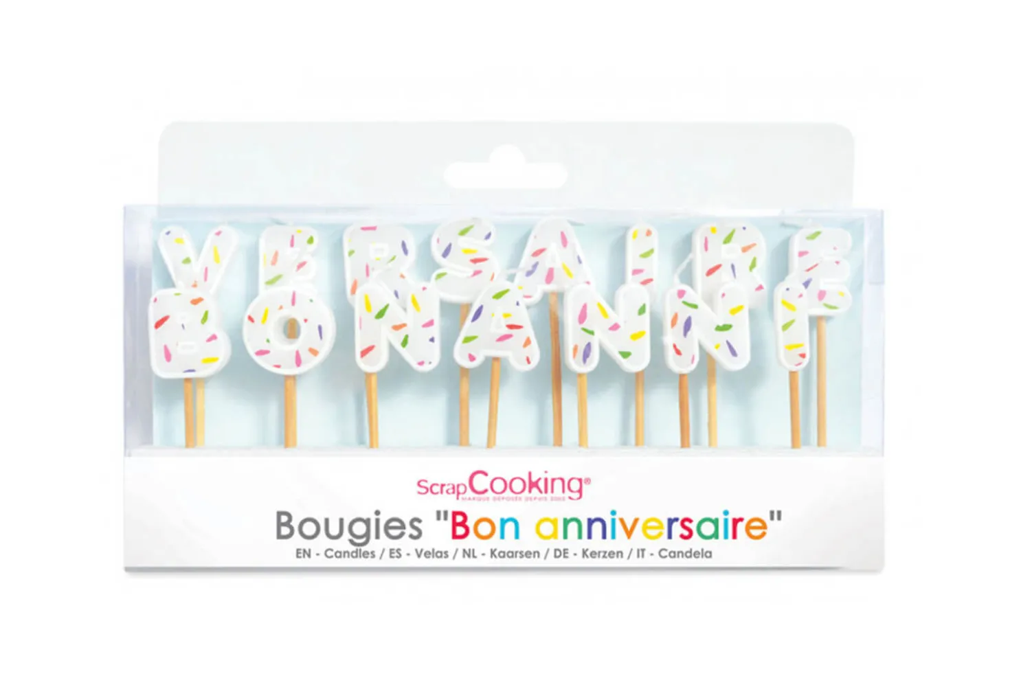 Set 15 bougies "Bon Anniversaire" Scrapcooking