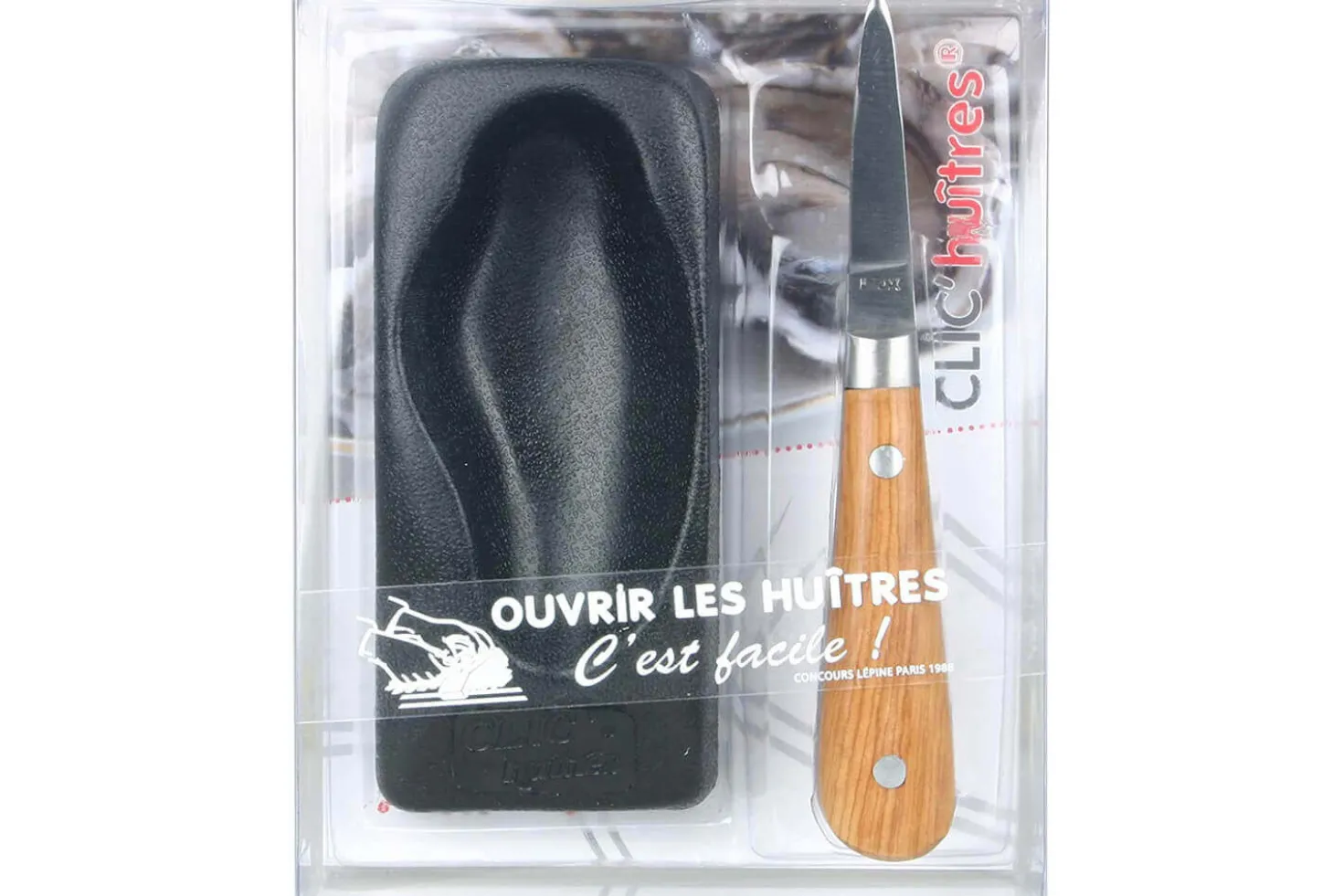 Set CLIC'huîtres avec cale et lancette manche en bois