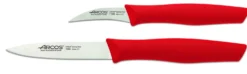 Set 2 couteaux Arcos Nova lames acier inox NITRUM manches rouges