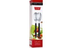 Set 2 couverts à salade Triangle en inox brossé et manche en polypropylène