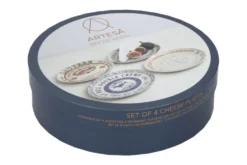 Set de 4 assiettes à fromage Artesà Creative Tops Gourmet en porcelaine motifs vintages