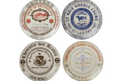 Set de 4 assiettes à fromage Artesà Creative Tops Gourmet en porcelaine motifs vintages