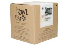 Set de 4 bols KitchenCraft en céramique Monochrome design diamètre 15cm