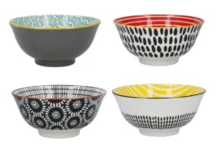 Set de 4 bols KitchenCraft en céramique Monochrome design diamètre 15cm