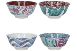 Set de 4 bols KitchenCraft en céramique Vibrance design diamètre 15cm
