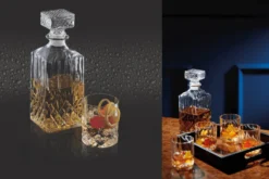 Set de bouteille à whisky Barcraft avec 4 verres taillés