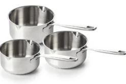 Set de 3 casseroles Beka Maestro 16-18-20cm en acier inoxydable 18/10 avec 2 becs verseurs