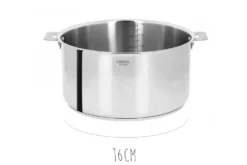 Set de 3 casseroles Cristel Casteline Amovible en inox 16 à 20cm - Poignée Zenith incluse