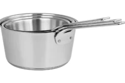Set de 3 casseroles Cristel 1826 en acier inoxydable 18/10 brossé