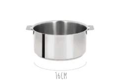 Set de 3 casseroles Cristel Mutine Amovible en inox 16 à 20cm - Poignée couleur incluse